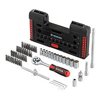 Набір отверточних насадок і головок з тріскачкою INTERTOOL VT-3657, 57 од. STORM, фото 4