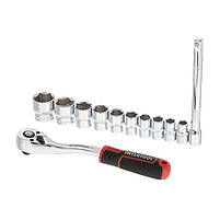 Набір головок INTERTOOL ET-8013, 3/8" 10-24 мм, рукоятка з храповим механізмом 72 зуба, 12ед., Cr-V STORM, фото 2