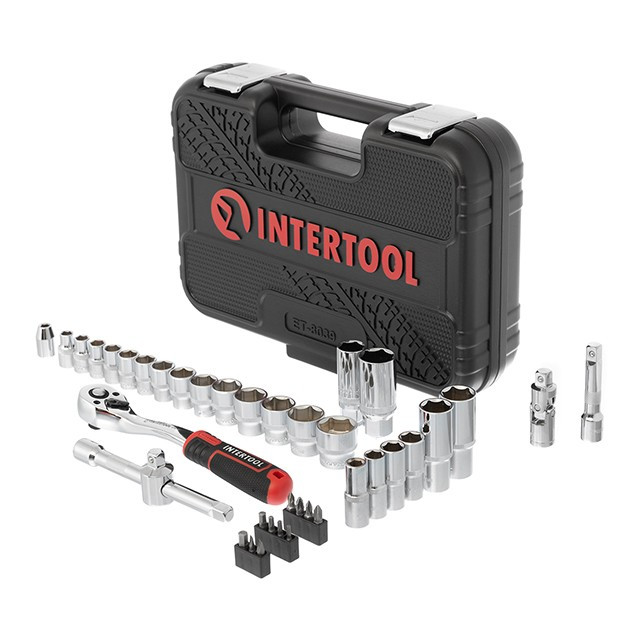 Набір інструментів INTERTOOL ET-8039, 3/8", 39ед., Cr-V STORM, фото 1