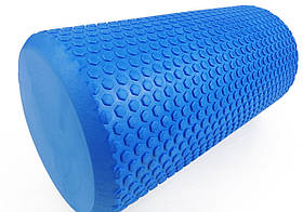 Масажний ролик для йоги та фітнесу Foam Roller 30 см синій EVA піна