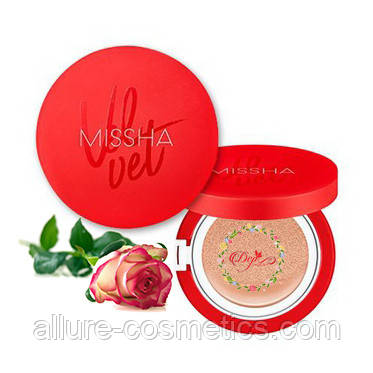 Тональний кушон з матовим фінішем MISSHA VELVET FINISH CUSHION SPF50+/PA+++