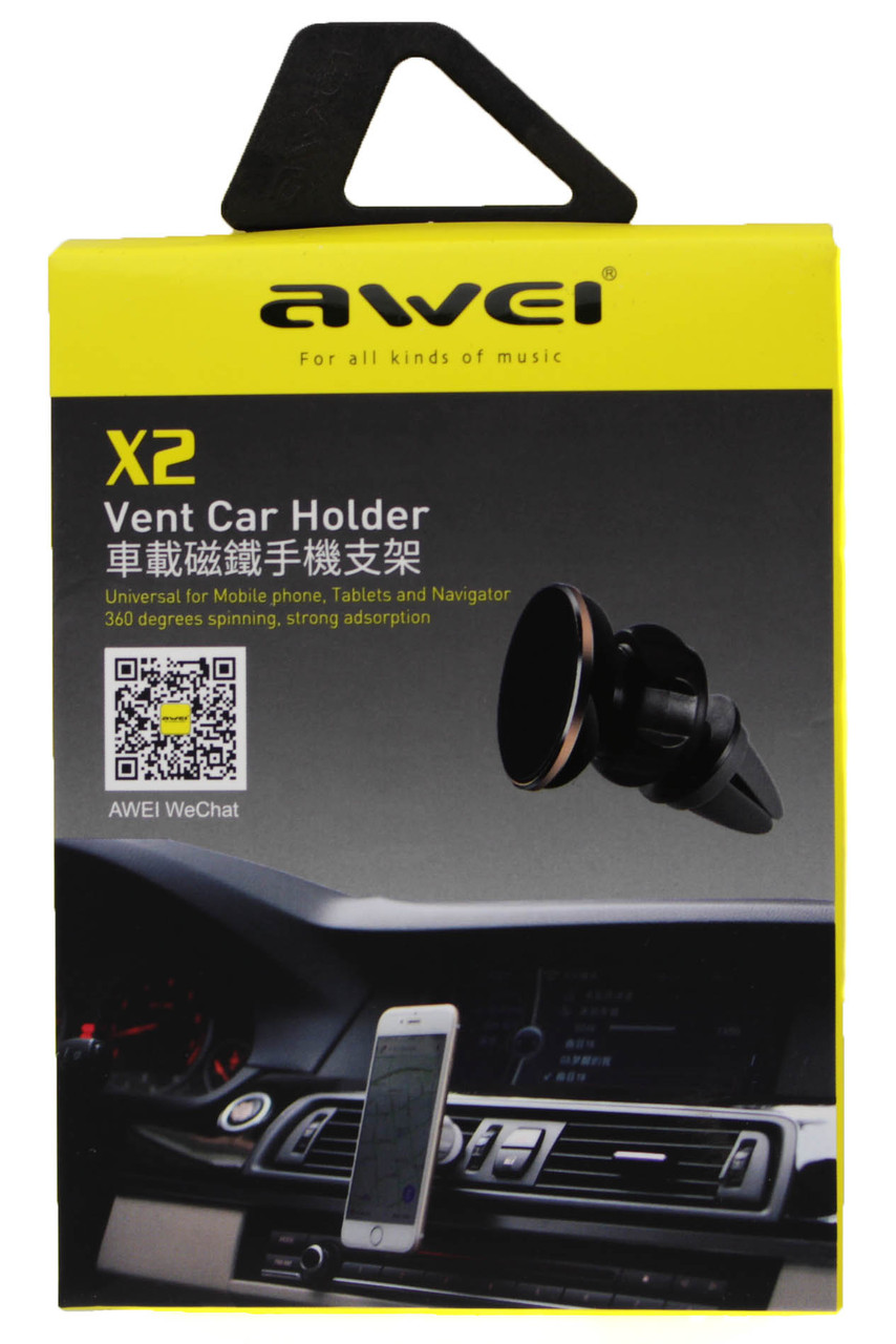 Магнітний тримач для телефону в автомобіль AWEI X2