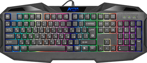 Игровой набор клавиатура, мышь и коврик Defender Anger MKP-019, комплект игровая клава и мышка с подсветкой, фото 2