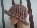 Шапка-шапочка, в'язана гачком модна стильна шапка, фото 6