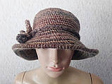 Шапка-шапочка, в'язана гачком модна стильна шапка, фото 7