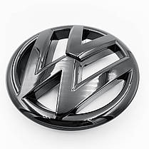 Эмблема передня VW Volkswagen (Фольцваген) 130мм JETTA 6 (2010-2014) - Чорний глянець (5C6853601), фото 2