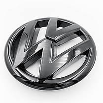 Эмблема передня VW Volkswagen (Фольцваген) 130мм JETTA 6 (2010-2014) - Чорний глянець (5C6853601), фото 4