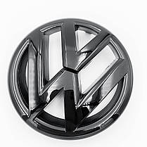 Эмблема передня VW Volkswagen (Фольцваген) 130мм JETTA 6 (2010-2014) - Чорний глянець (5C6853601), фото 3