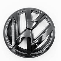 Эмблема передня VW Volkswagen (Фольцваген) 130мм JETTA 6 (2010-2014) - Чорний глянець (5C6853601), фото 5