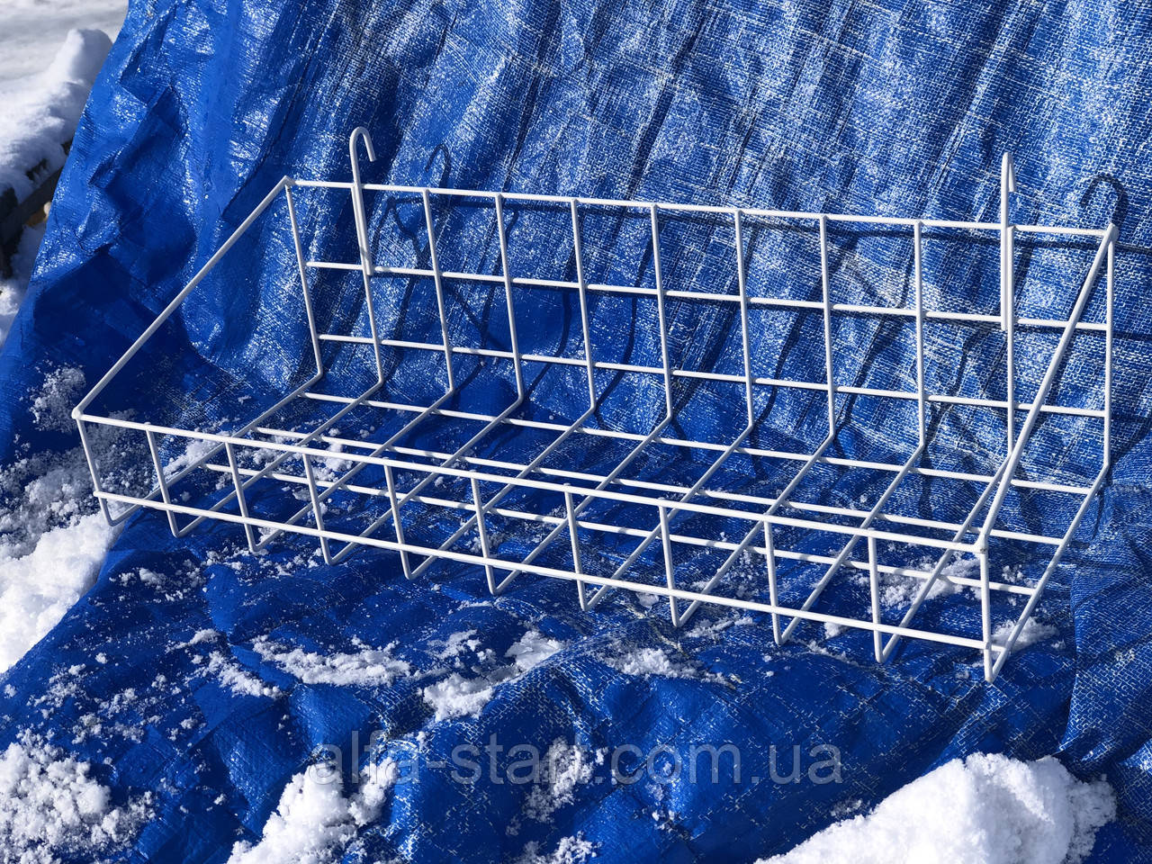 Навісний кошик-полиця 900/200 мм на торгову сітку, стійку