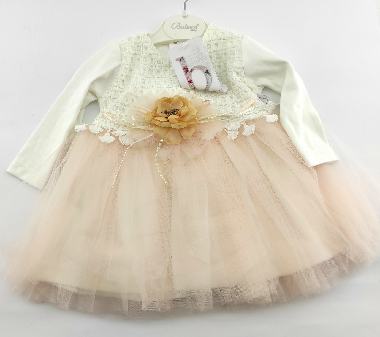 Дитяче плаття Туреччина 9, 12, 18 місяців для новонародженої дівчинки ошатне персикове (ПДН28)
