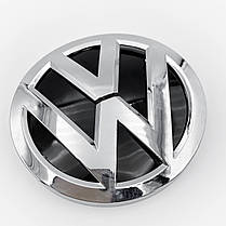 Емблема передня VW (Фольцваген) 140мм POLO 6, GOLF 7, JETTA 6 PASSAT B8, TOURAN 2, TOUAREG 3 - Хром (3GD853601B), фото 4