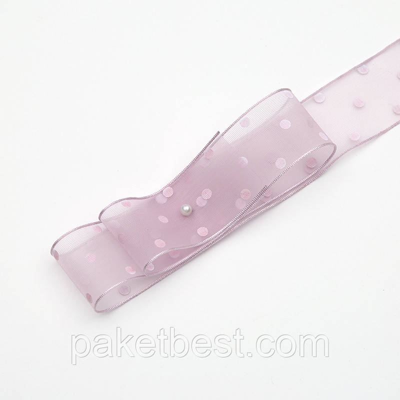 Стрічка Преміум "Органза Горох" " 2,5 см/27,43 м