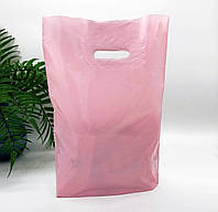 Рожеві пакети банан глянцеві 30x40см! Розовые пакеты банан, друк лого на пакетах,пакеты на заказ!