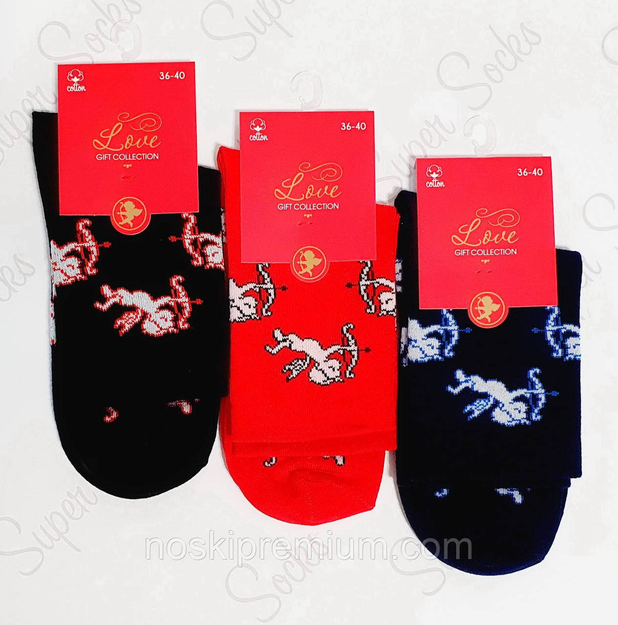 Шкарпетки жіночі демісезонні бавовна Super Socks Love Collection, арт 012/1, високі, 01246, фото 1