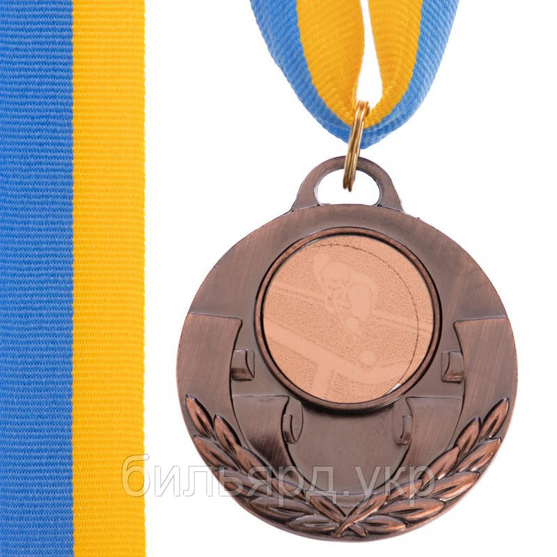 Медаль наградна для більярда AIM зі стрічкою (3 місця, бронза) ø5см, фото 1