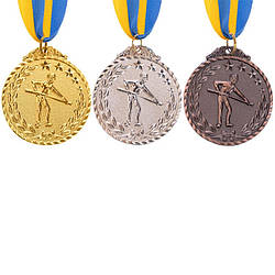 Комплект медалей нагородних Білярдист зі стрічкою (1, 2,3 місце) ø5см