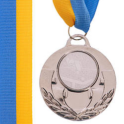Медаль наградна для більярда AIM зі стрічкою (2 місце, срібло) ø5см