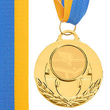 Медаль наградна для більярда AIM зі стрічкою (1 місце, золото) ø5см