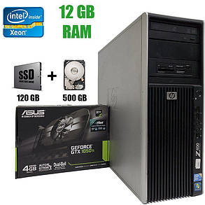 Комп'ютер HP Workstation Z400 Tower/Intel Xeon W3565 (4(8)ядра по 3.20 — 3.46 GHz) / 12 GB DDR3 / NEW 120 GB, фото 1