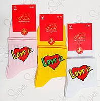 Носки женские демисезонные хлопок Super Socks Love Collection, арт 012, 36-40 размер, средние, 01243