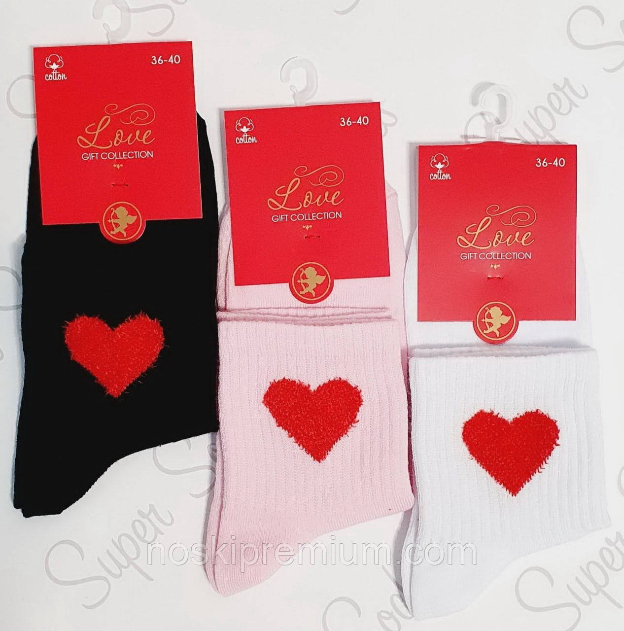 Шкарпетки жіночі демісезонні бавовна Super Socks Love Collection, арт 012, розмір 36-40, середні, 01245, фото 1