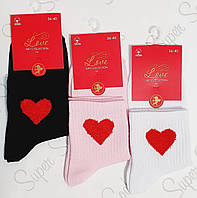 Носки женские демисезонные хлопок Super Socks Love Collection, арт 012, 36-40 размер, средние, 01245