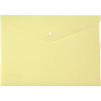 Папка-конверт на кнопці А4 Axent Pastelini 180мкм фактура глянець, жовта