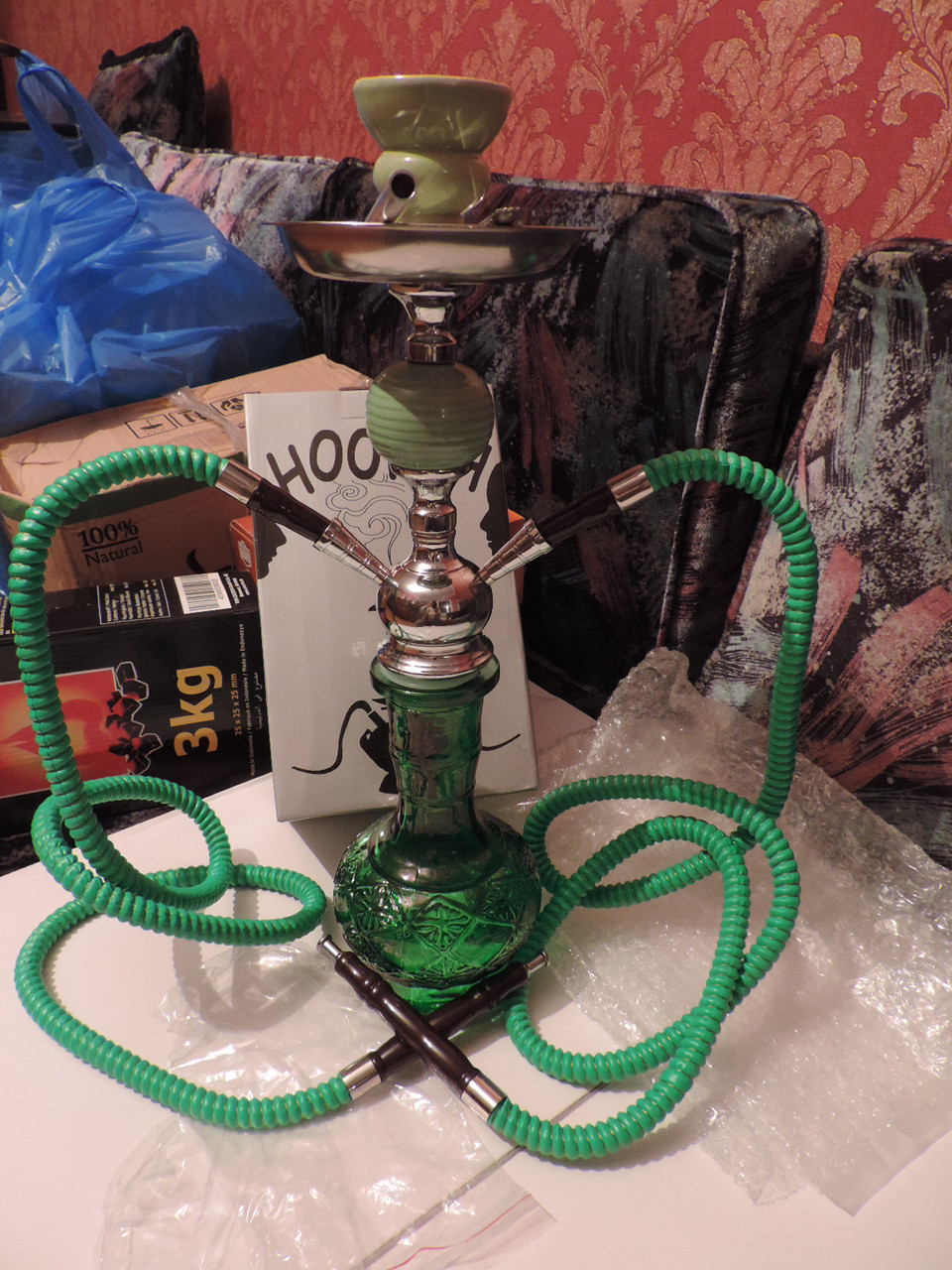 Кальян "Hookah" - средний 46 см. на 2 шланга ( две персоны) - фото 4 - id-p193059969