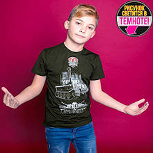 Світлонакопичувальна дитяча футболка "World of Tanks" оливка для дітей і підлітків хлопців