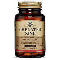 Цинк хелат, Chelated Zinc, Solgar, 100 таблеток