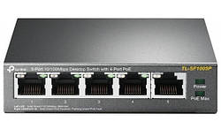 Комутатор TP-Link TL-SF1005P (некерований, 5xFE/4xPoE 56W Desktop Switch) (код 102754)