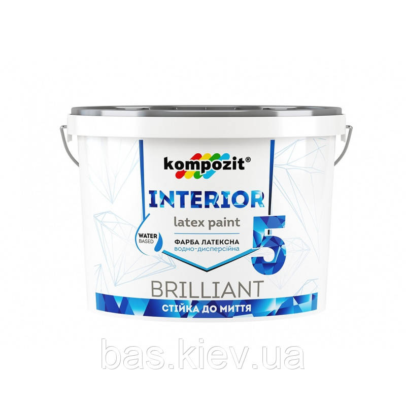 Фарба інтер'єрна для стін та стелі  Kompozit INTERIOR 5, 10л