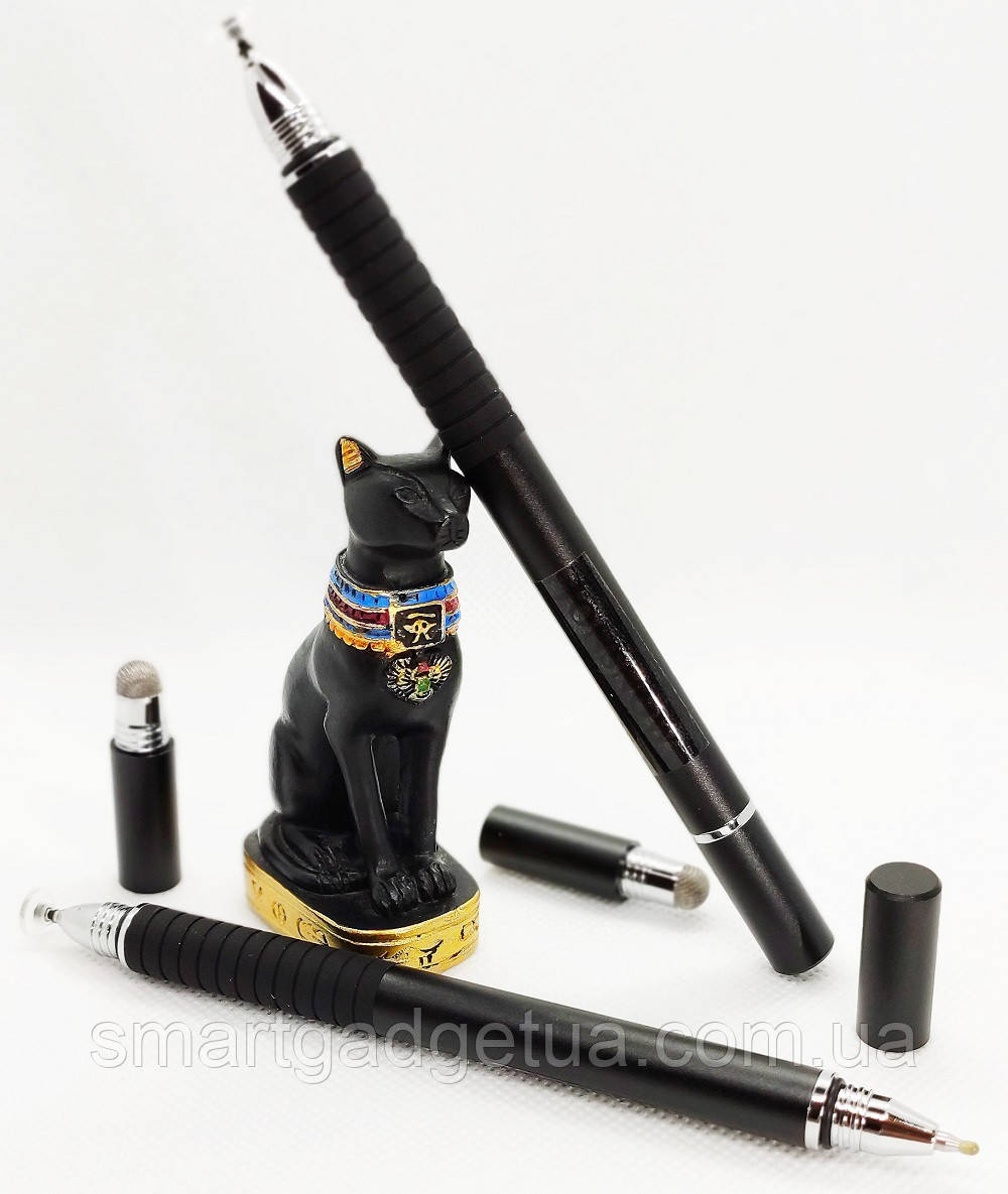 Універсальний Ємнісний Стілус - Ручка 2 в 1 Jonsnow Touch Pen для планшета сенсорного екрану Чорний, фото 1