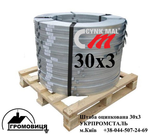 Смуга оцинкована 30х3 CYNK-MAL (бухта 50кг -70м)