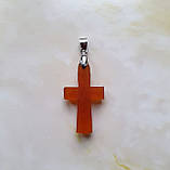 Хрестик з підвісом з натурального бурштину 35*18 мм вага 2,3г, фото 2