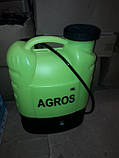 Обприскувач Агрос 16 л з акумулятором 12 V з латунною форсункою, фото 3