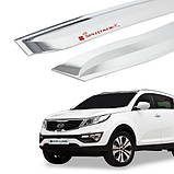 Дефлектори вікон (вітровики) хромовані KIA SPORTAGE 2010-2015 (Autoclover/Південна Корея)), фото 3