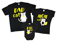 Сімейні футболки "mom dad cat" фемелі цибулю 3шт. Family look