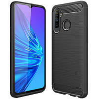 Чохол Fiji Polished Carbon для Realme 5 ТПУ бампер чорний