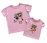 Две футболки для мамы и ее доченьки "совушки" Family look