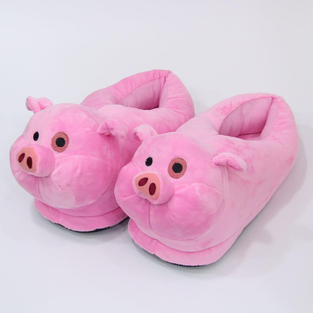 Тапочки для кигуруми Свинка / Тапочки плюшеві іграшки свинки / Домашні тапочки