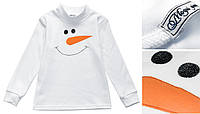 Белый гольф для мальчика "снеговик" 110 Модные детки