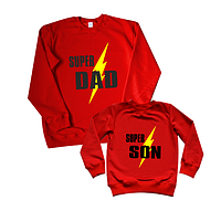 Комплект #папасын свитшоты family look "super dad, son" Family look