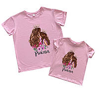 Набор футболок для мамы и дочки "princess" Family look