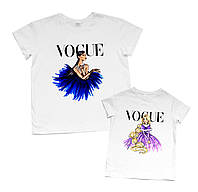 Набор футболок мама и дочка с ярким принтом "vogue" Family look