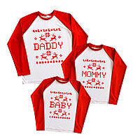 Набор регланов для молодой семьи "daddy mommy baby новогодний узор" Family look