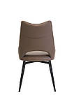 Поворотне крісло R-50 капучіно від Vetro Mebel, екошкіра + чорний метал, фото 3