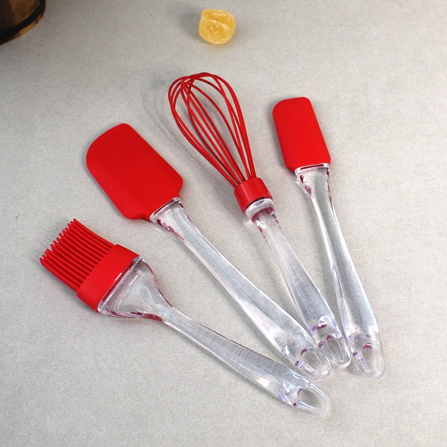 Набір силіконового приладдя 4 предмета Червоний