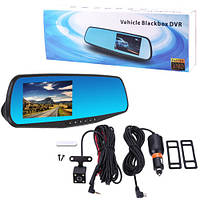 Автомобільний відеореєстратор-дзеркало L-9004, LCD-3.5", 2 камери, 1080P Full HD